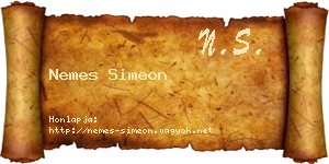 Nemes Simeon névjegykártya